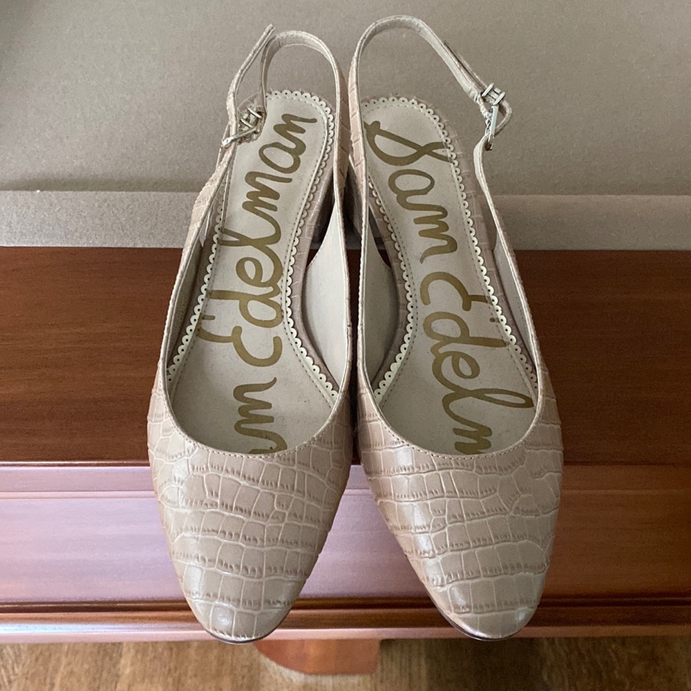 Sam Edelman sling back chunky heel